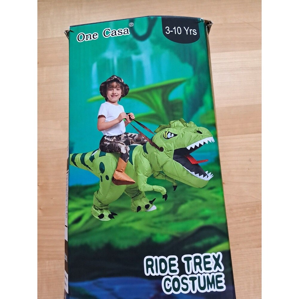 One Casa Ride T-Rex Inflatable Costume Child 7-10 Years One Tested